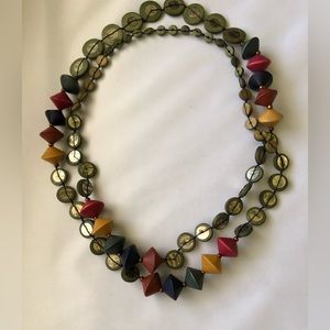 African Handmade Paper Bead Necklace ✨
